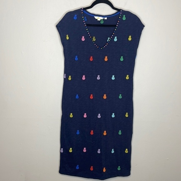 SOLD Boden | Pineapple Polly Colorful Embroidered Dress Size 6L - Picture 2 of 6